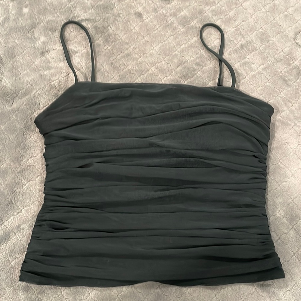 Body Contour mesh ruched crop top